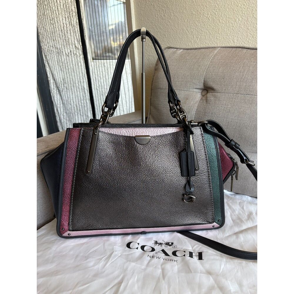Coach Dreamer 36 Metallic ColorBlock Crossbody Bag/Satchel 38842 MINT